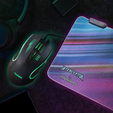 KOZEN Rainbow Programmable Optical Gaming Mouse Wired, 1 & Interceptor Mouse Pad Large, RGB Mouse Pad for Laptop, Extended Mouse Pad, Keyboard & Mouse Pad, Desk Pad, Keyboard Pad, 1